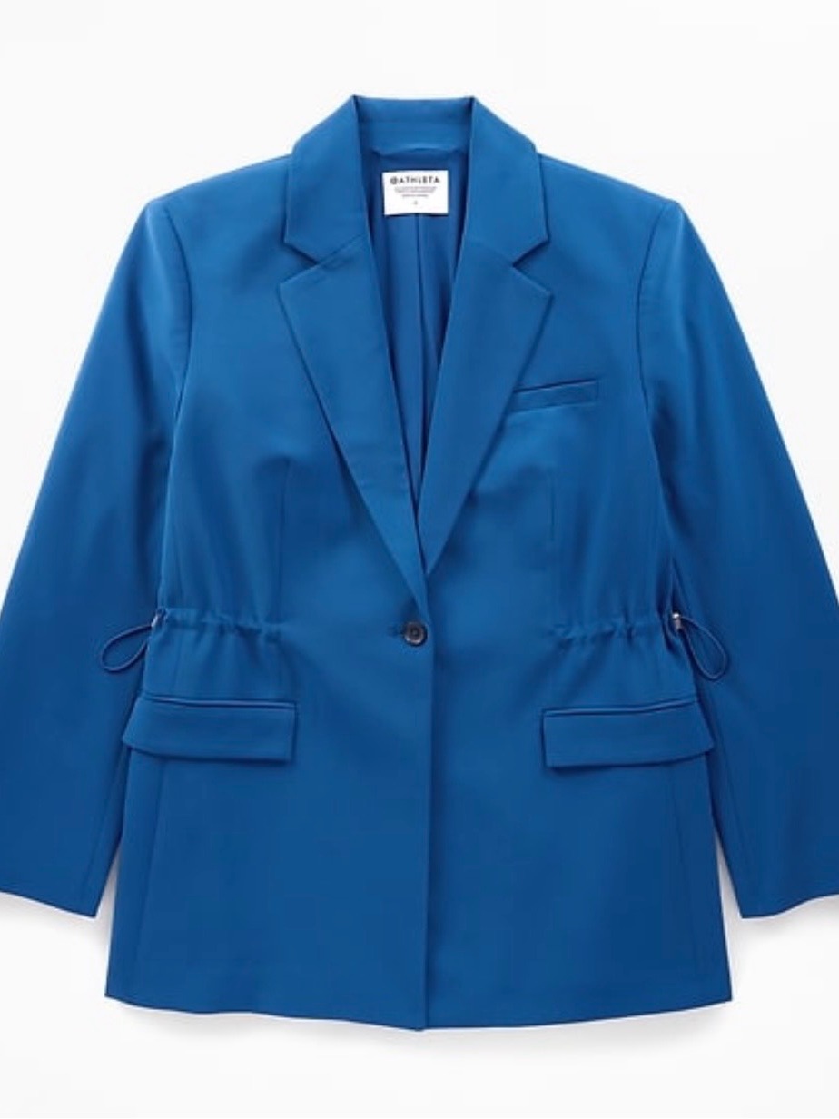 Nwt Athleta Women’s Marina Blue Drawstring-Waist Blazer Sz. 6